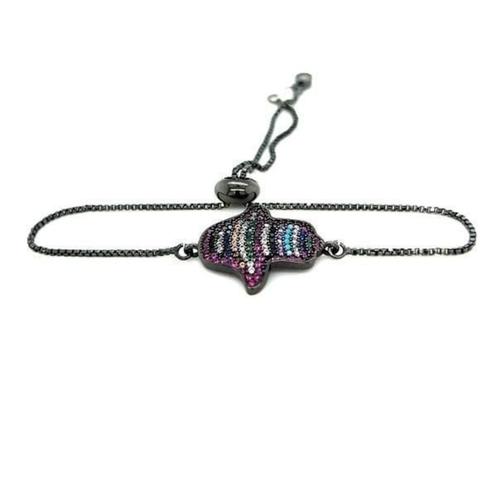 Multicolored Hamsa Adjustable Bracelet‎ (d)